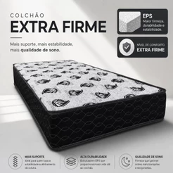 Colchão Solteiro D33 Extra Firme 88x188x19 Suporta 130kg Certificado ApoloSpuma