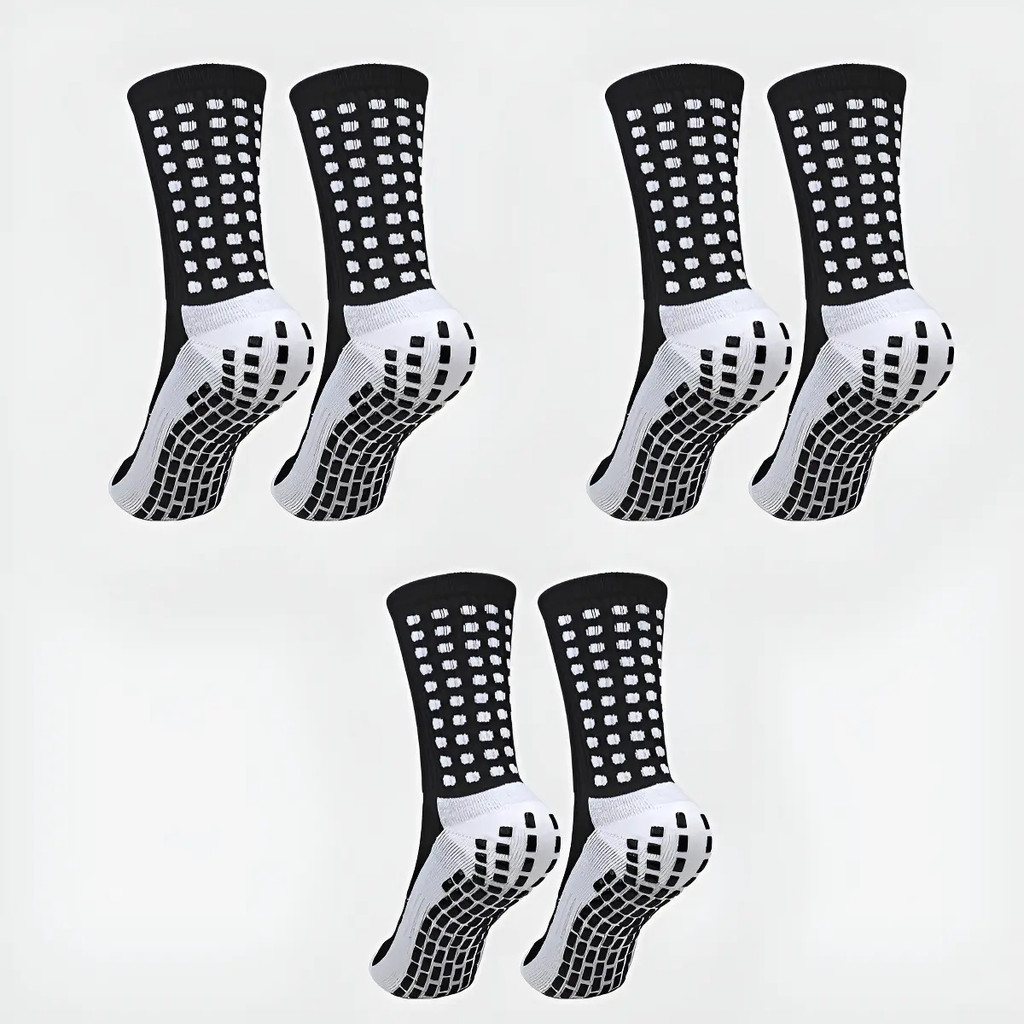Kit 3 Pares Meia Esportiva Antiderrapante De Futebol Treino