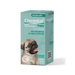 Chemital Puppy Vermífugo 20ml P/ Cães Filhotes Sabor Morango
