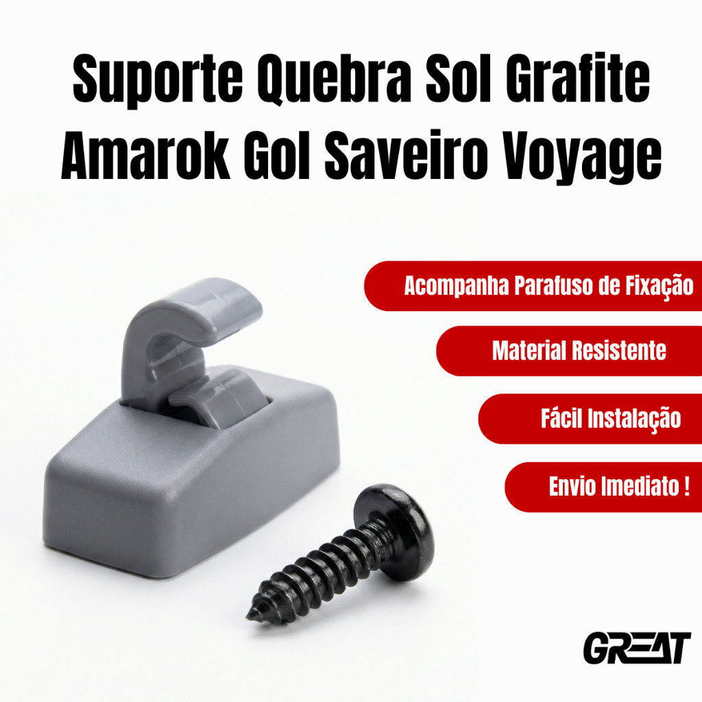 Suporte Quebra Sol Grafite Amarok Gol G5 G6 G7 Polo Voyage