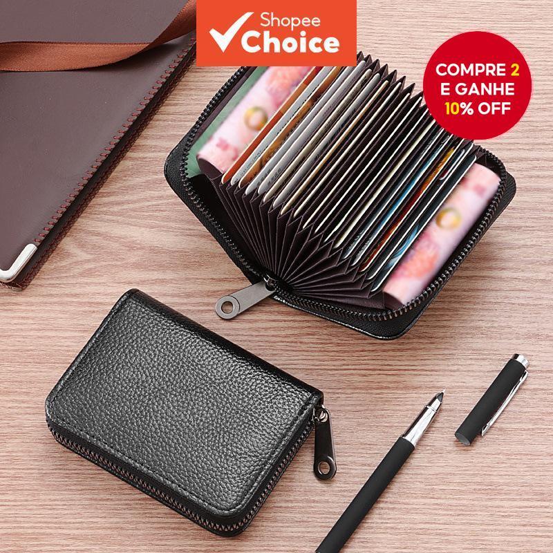 Carteira Slim Masculina em Acordeão - Id e Porta Cartão com Aumento de Segurança em Oferta na Shopee