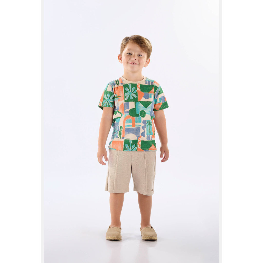 Camiseta Algodão Estampa Abstrata Up Baby