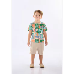 Camiseta Algodão Estampa Abstrata Up Baby