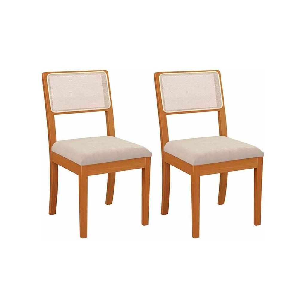 Cadeira Sala de Jantar Lola Madeira Maciça 2CMM004CA Kit 2UN Carvalho/Linho Bege Tela Bege A058A - Kappesberg em Oferta na Shopee