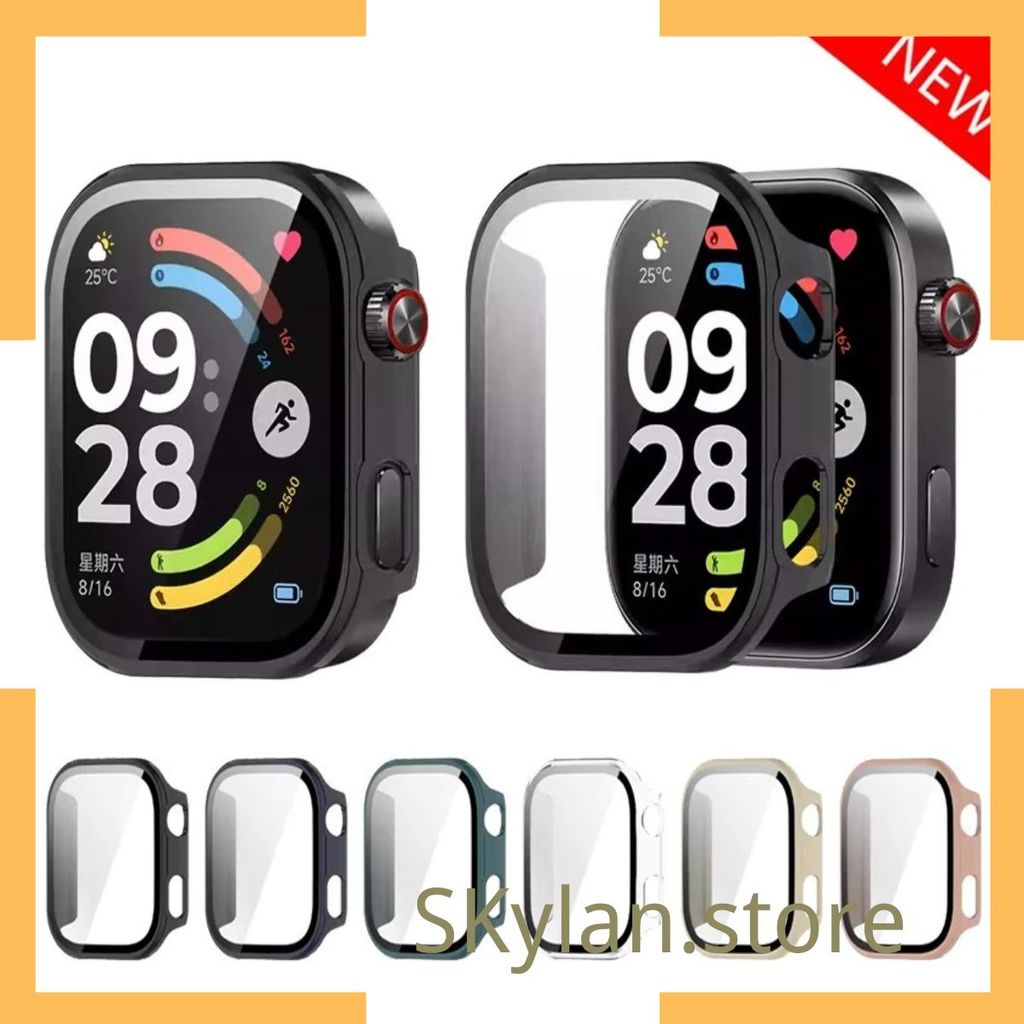 Capa+Vidro temperado para xiaomi redmi watch 6 acessórios, pc rígido, protetor d