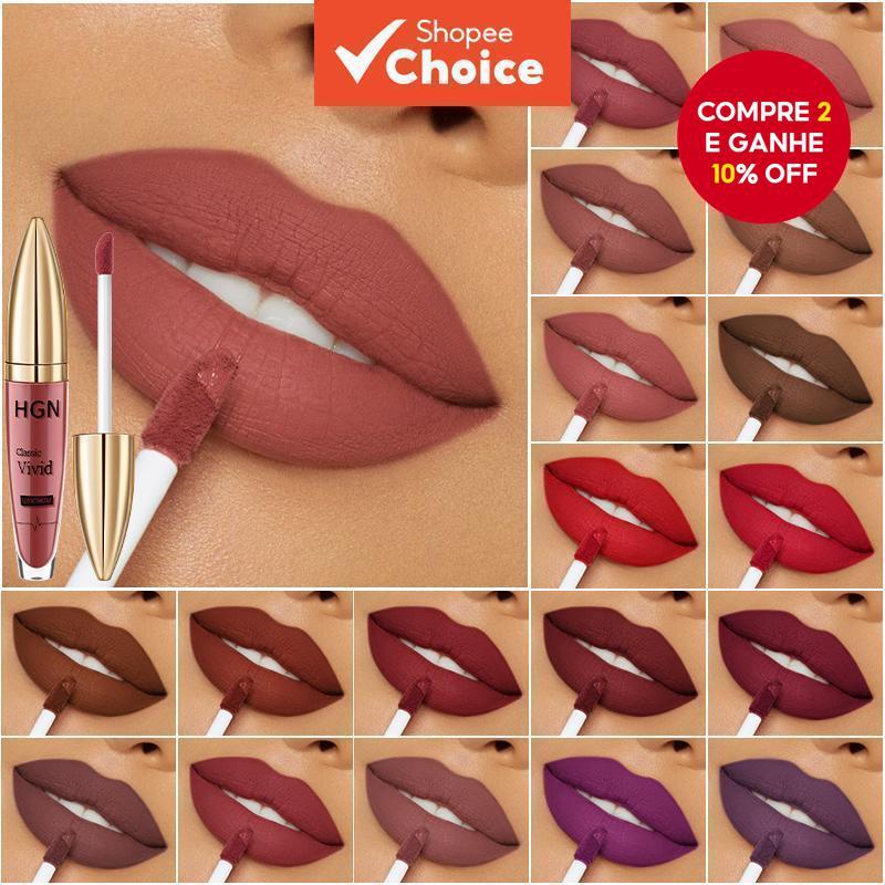 Batom De Veludo Fosco De Longa Duração E Não Desbotado Para Todos Os Tipos De Pele Tom Mais Branco