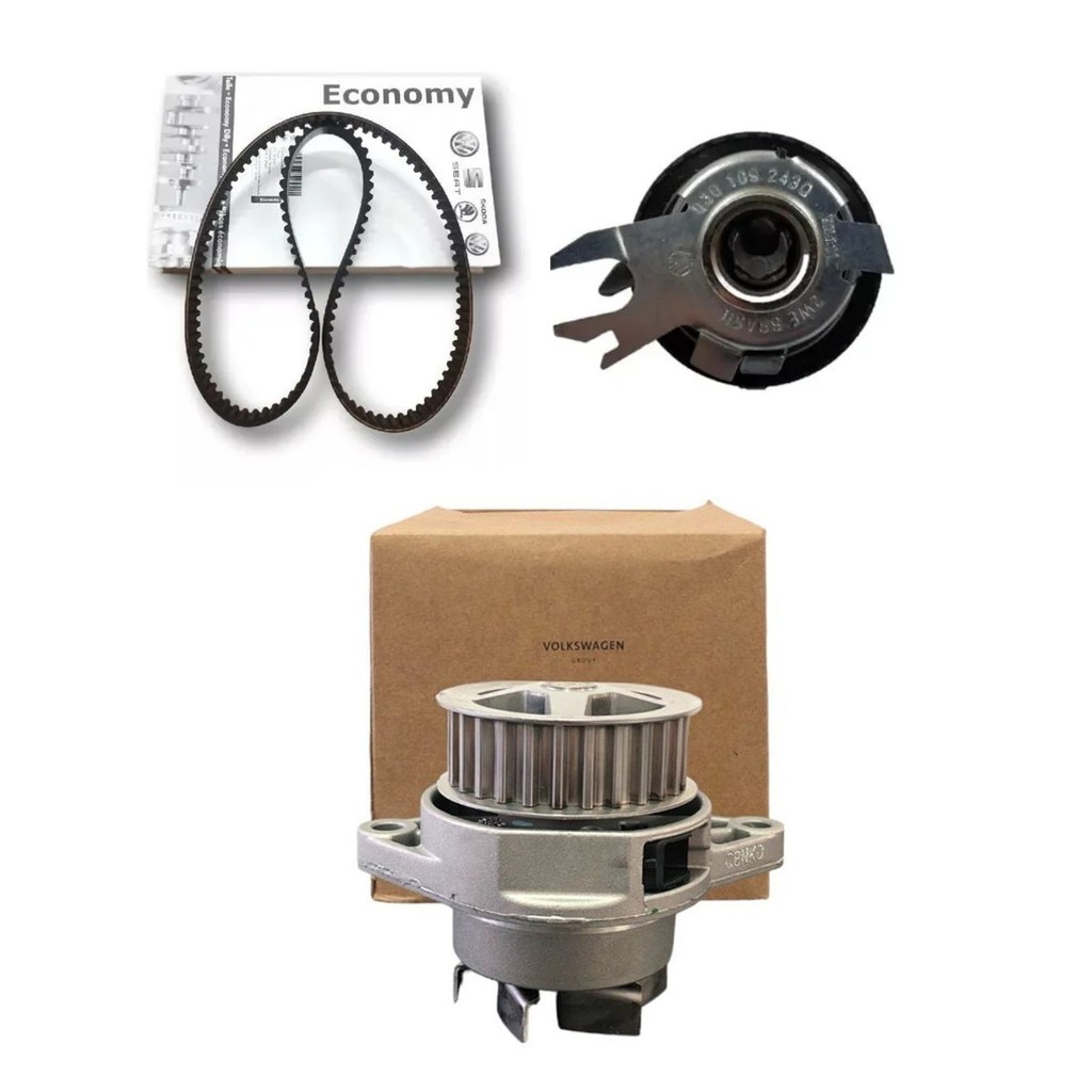 Kit correia tensor e bomba água VW Fox Polo Saveiro EA111 em Oferta na Shopee