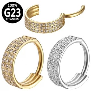 Piercing Helix Conch Argola Clik TitÂnio G23 ZircÔnia 3 Fileiras em Oferta na Shopee