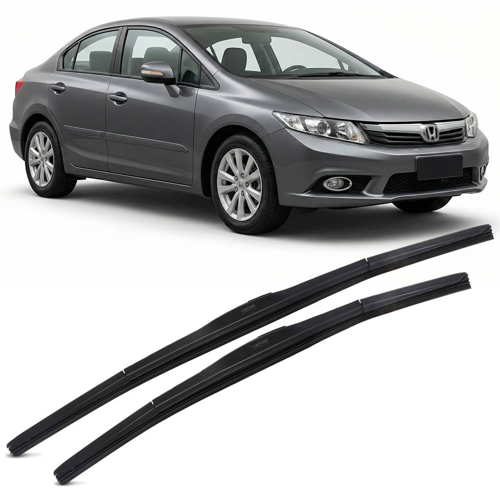 Par Palheta Limpador Dianteiro Parabrisa VTO 26/23 New Civic 2012 2013 2014 2015 2016