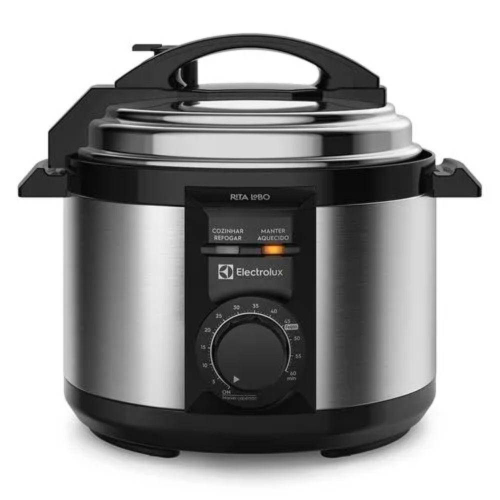 Panela De Pressão Elétrica Electrolux 3L Efficient Por Rita Lobo Pce15 Preta Com Inox 110V