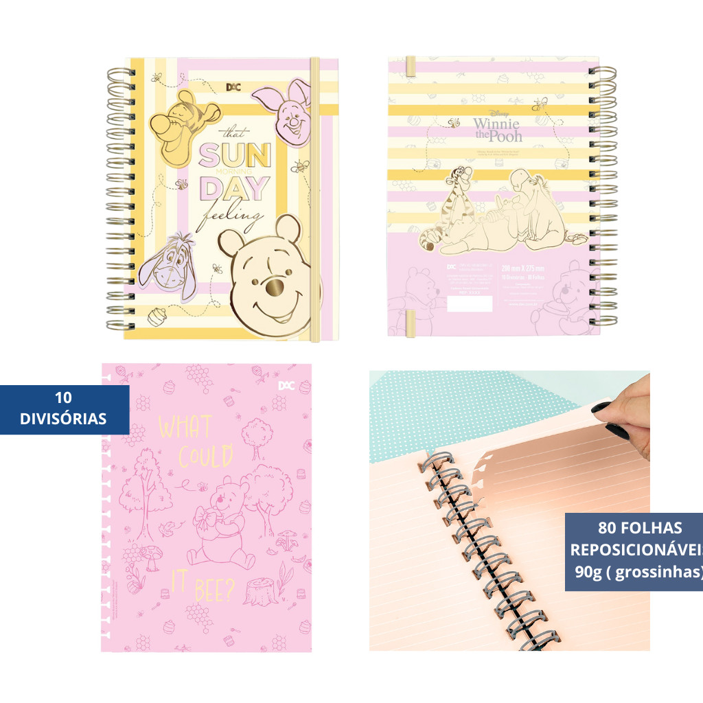 Caderno Smart Universitário 10 Divisórias Ursinho Pooh 80 fls - DAC · foto 2