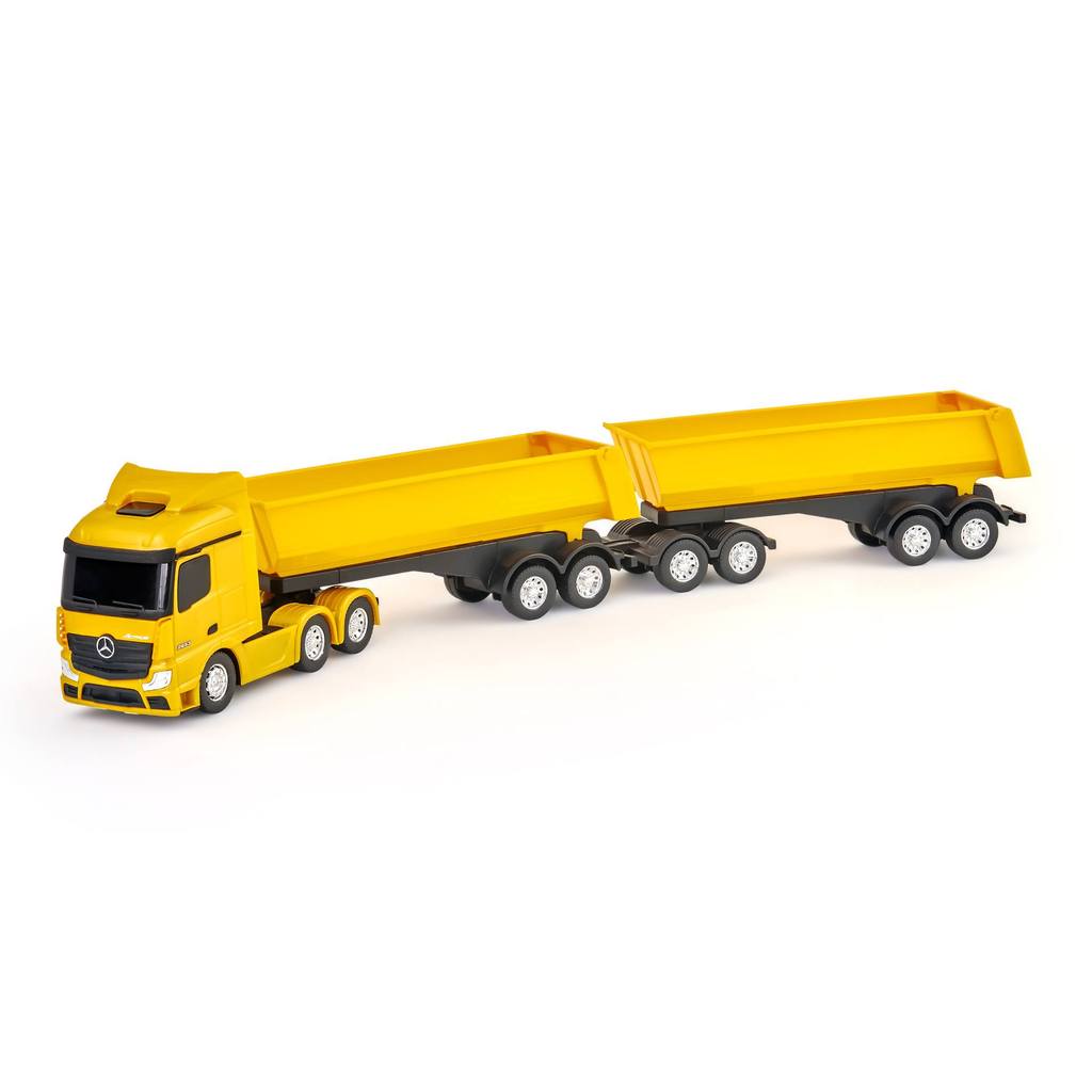 Caminhão Infantil Menino Miniatura Mercedes Benz Actros Rodotrem Basculante em Oferta na Shopee