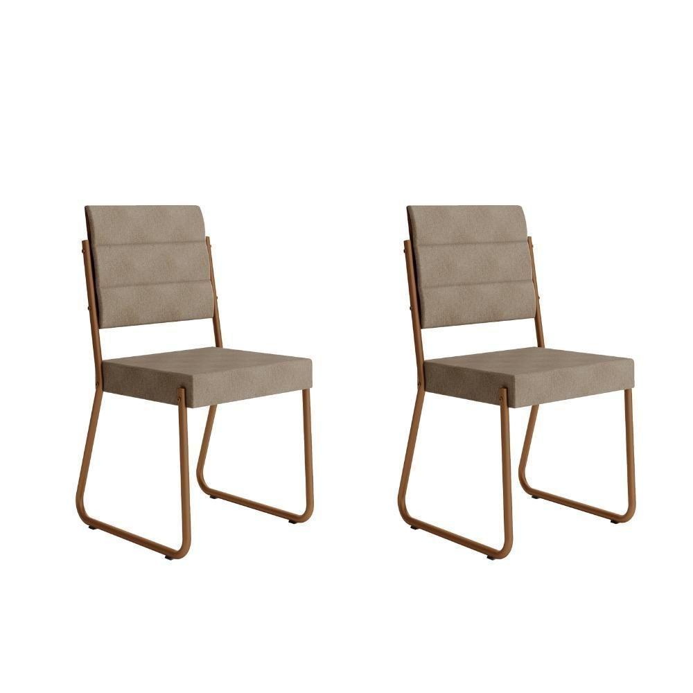 Conjunto 2 Cadeiras De Jantar 1736 Carraro Caramelo/rose em Oferta na Shopee