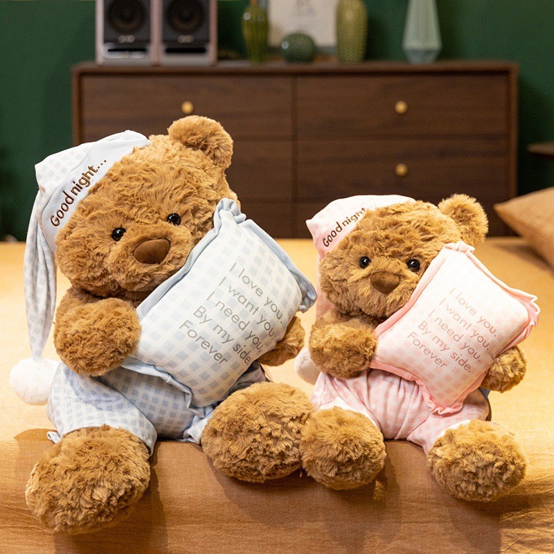 Novo Sittou Dudu Pijama Urso De Pelúcia Boneca Macio Travesseiro De Dormir Brinquedo Fofo Decoração De Mesa Presente De
