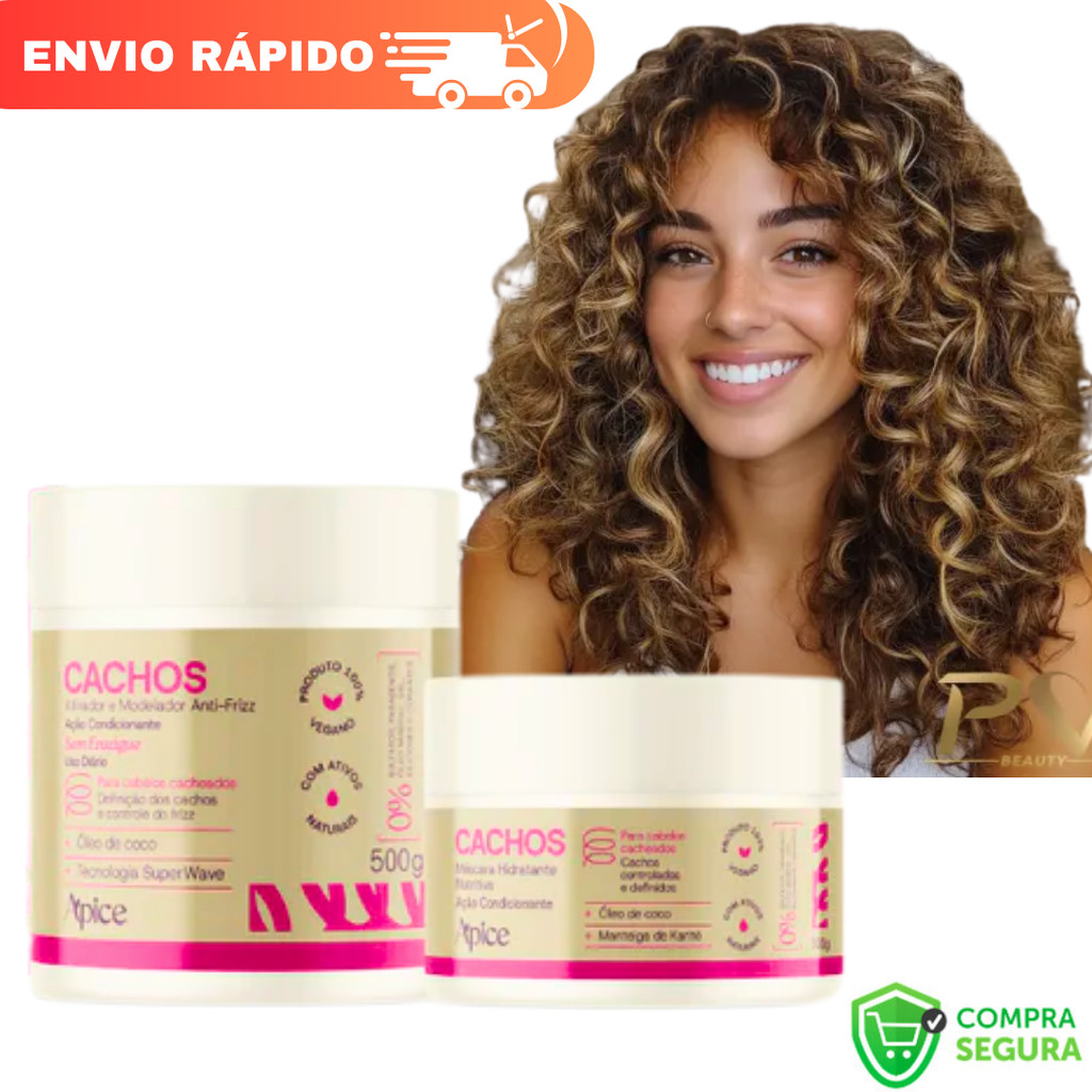 Kit Cachos Apse Apice - Ativador Cachos 500gr e Máscara Hidratante Nutritiva Cachos 300gr
