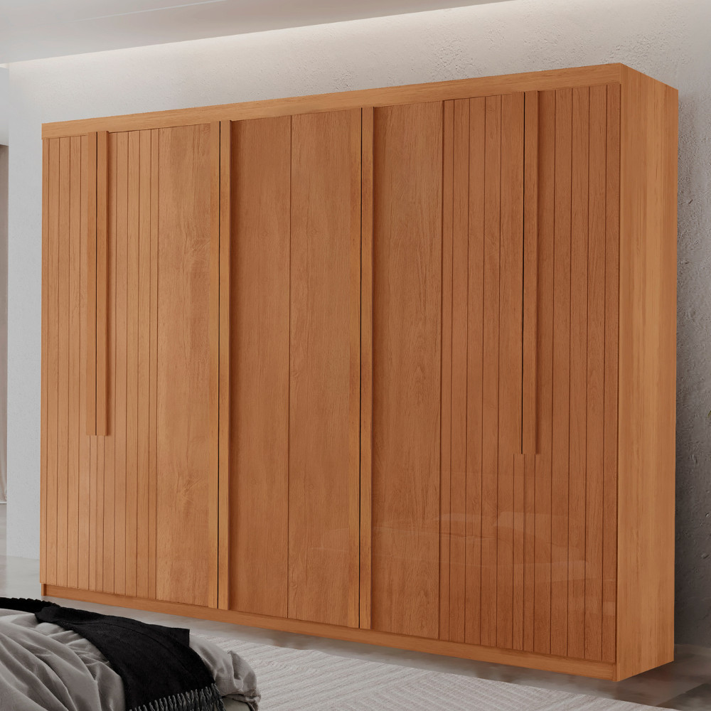 Guarda Roupa Casal Pollo MDF com 8 Portas 4 Gavetas Moderna Mobília