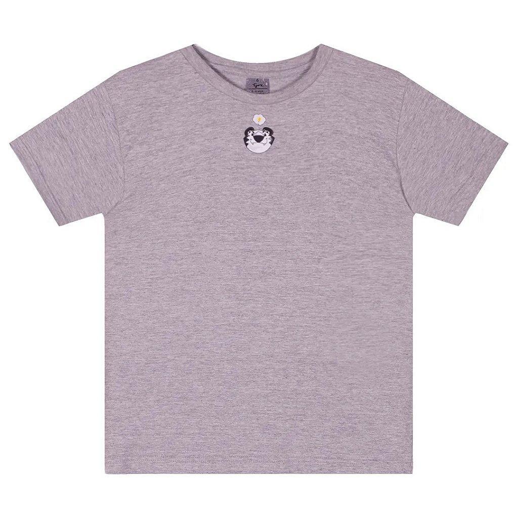 Camiseta Manga Curta Tigor T Tigre Logo Basic Cinza