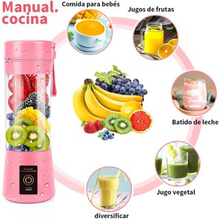 Liquidificador Mini Portátil Elétrico 6 Lâminas Capacidade 380ML Recarga USB Bivolt para Sucos e Vitaminas