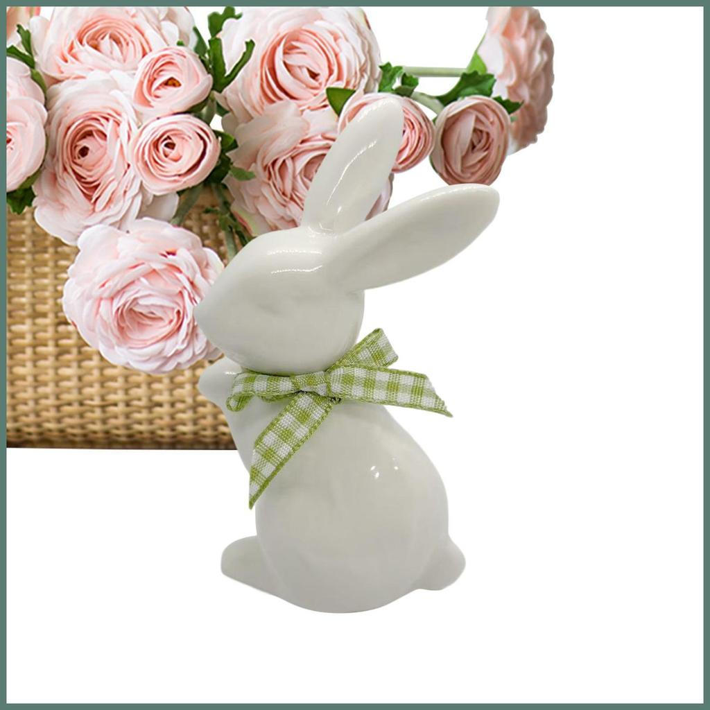 Estatueta De Coelho De Cerâmica , Escultura Porcelana , Estátua , Estatuetas Branco De Páscoa Para Decoração De Casa Em