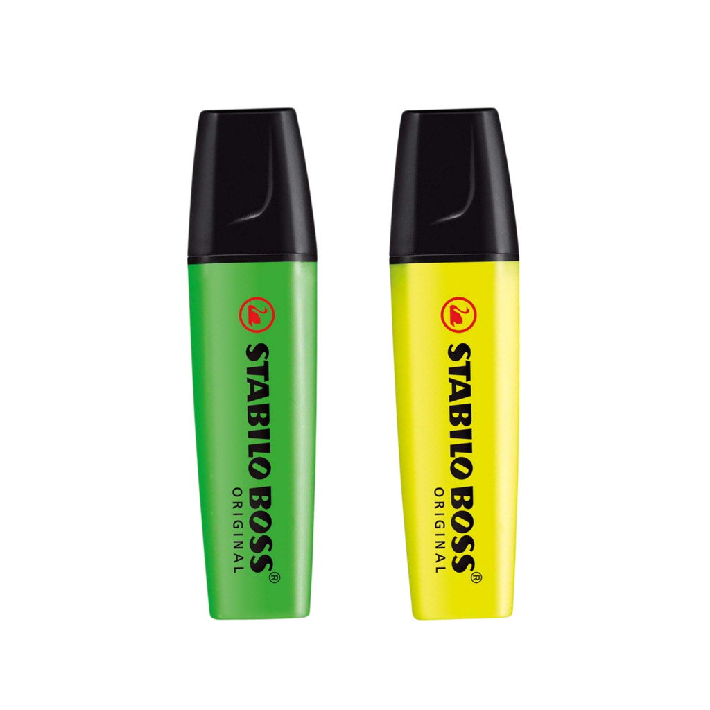 Kit 2 Marca Texto Stabilo Boss Neon Recarregável- STABILO