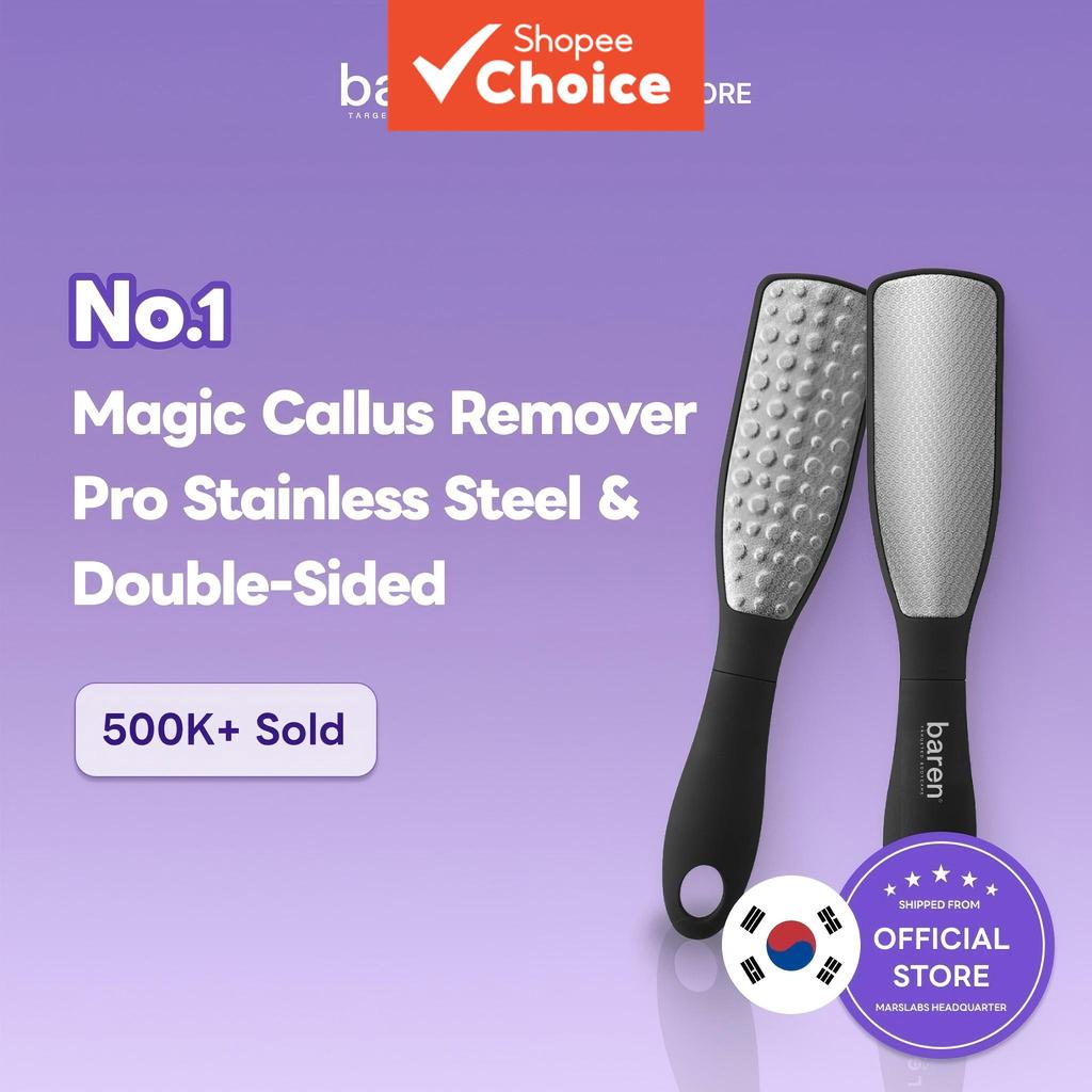 Lima de Pé Profissional 304 em Aço Inox com Escova de Limpeza - Ferramenta Pedicure Dupla Face para Pele Morta,