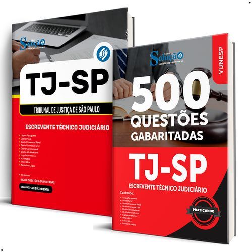 KIT TJ SP Escrevente Tecnico Judiciario+500 Questoes Solucao
