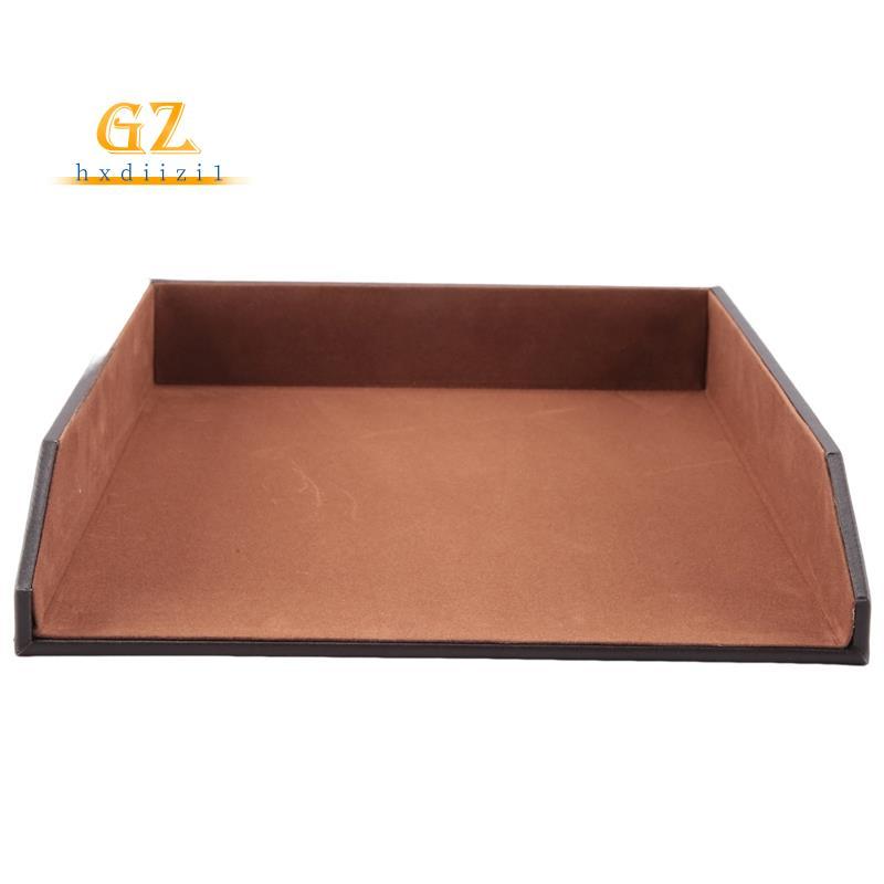 [gzhxdiizi1] Bandeja De Cartas De Coleção De Couro PU , Organizador De Mesa De Documentos , Suporte De Arquivo Empilháve