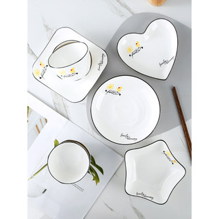 Ins influenciador criativo doméstico cerâmica talheres pratos tigelas de arroz porcelana macarrão sopa tigelas pratos co