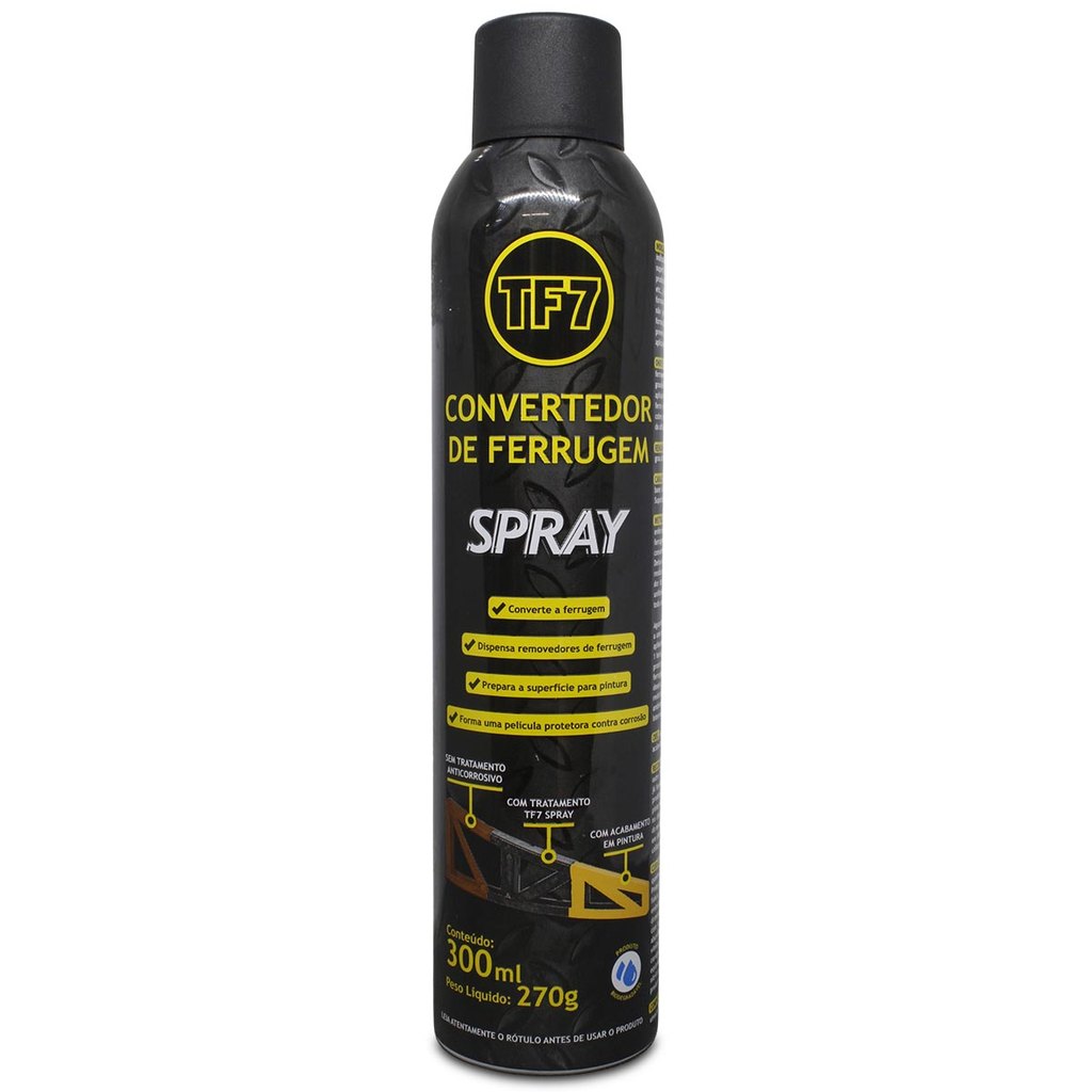 Convertedor de Ferrugem TF7 Spray Anticorrosivo TBR 300ml