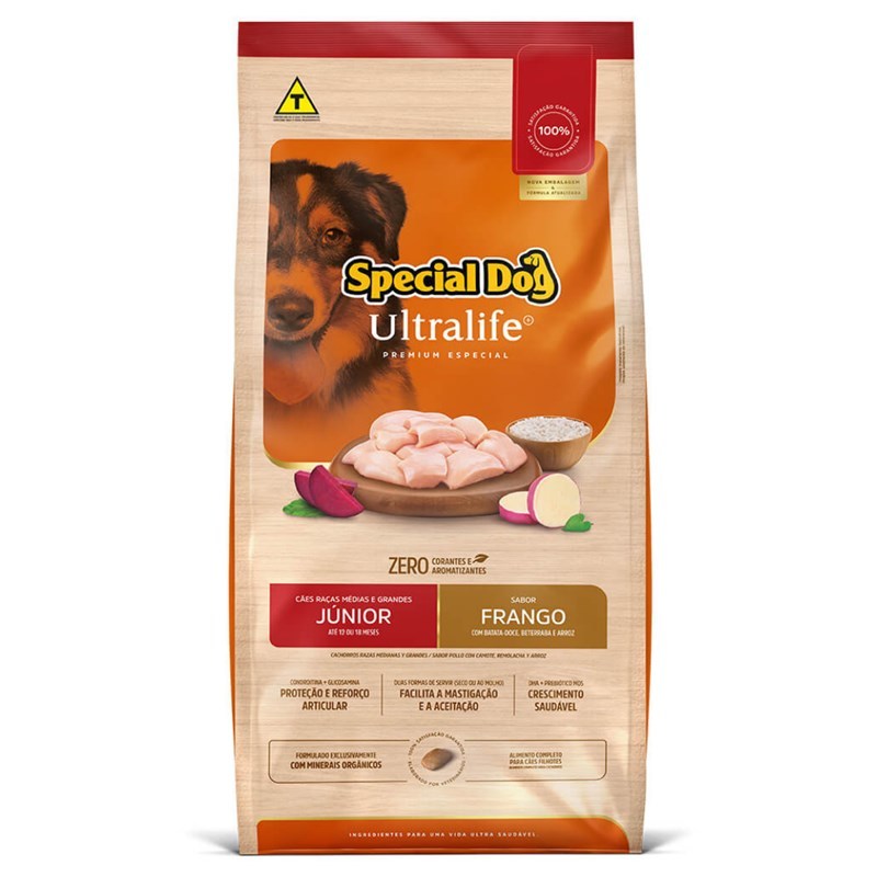 RAÇÃO SPECIAL DOG ULTRALIFE FILHOTES PORTE MÉDIO E GRANDE 15KG