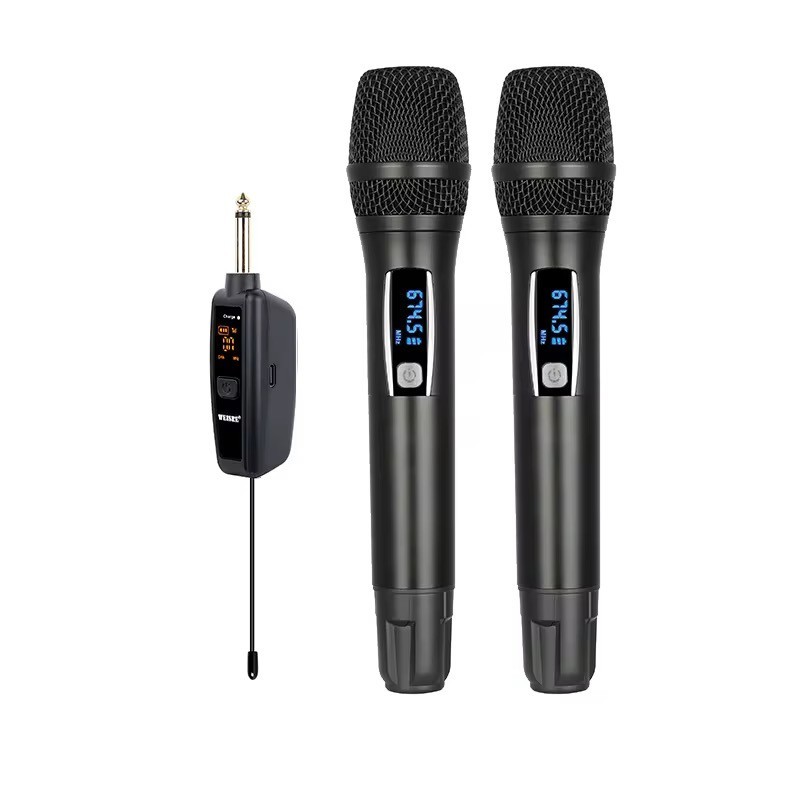 Microfone Sem Fio Profissional UHF Tipo C Alcance 60m para Apresentação Gravação Karaokê ON-MC841