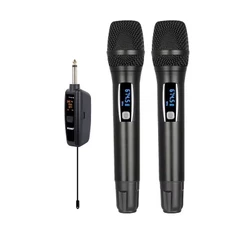 Microfone Sem Fio Profissional UHF Tipo C Alcance 60m para Apresentação Gravação Karaokê ON-MC841