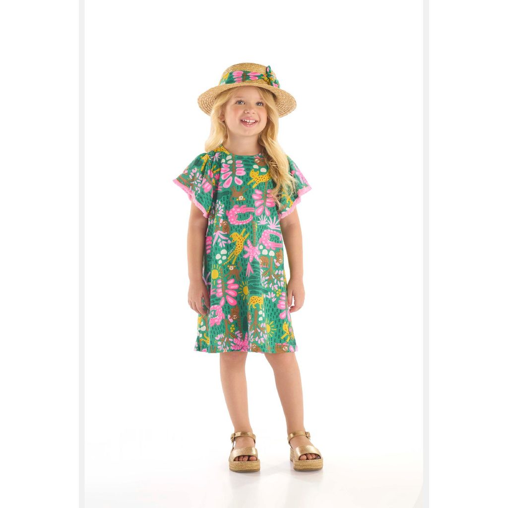Vestido Algodão Manga Evasê Up Baby