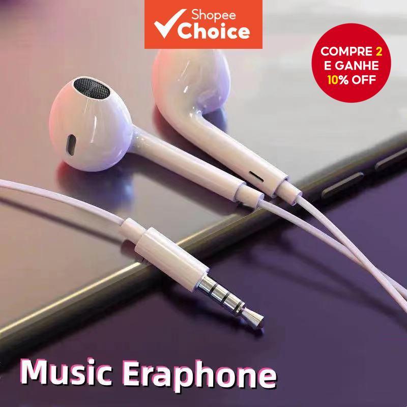 Imagem Fones De Ouvido Intra-Auriculares Com Fio De 3.5 Mm Ampla Compatibilidade De Microfone Para Jogos E Smartphones
