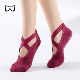 Cross Strap Yoga Pilates Gym Meias Mulheres Antiderrapantes Fitness Antiderrapante Respirável Algodão Piso Zumba Aeróbic em Oferta na Shopee