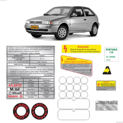 Kit De Adesivos Advertência Para Gol G2 Bola 1995/1999 Capô