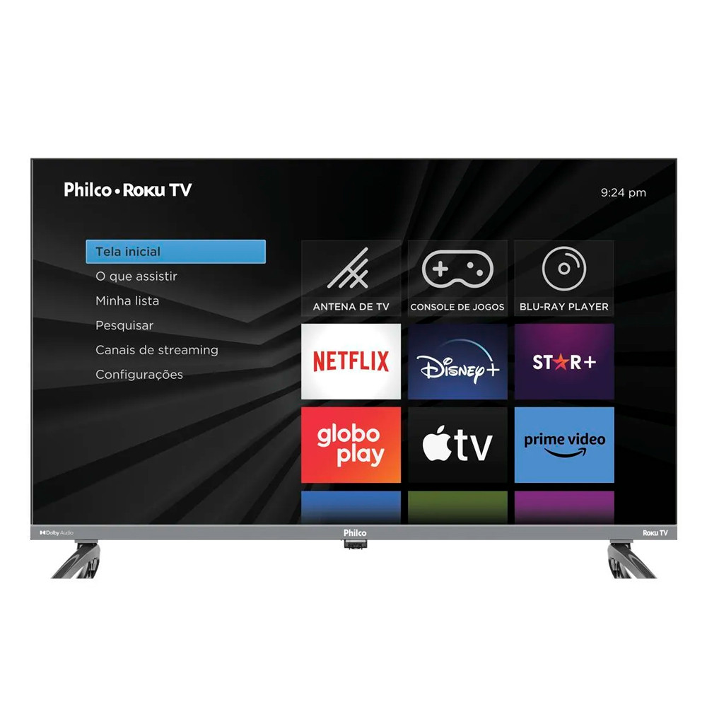 Smart Tv 32 Philco Led Rokutv Processador Quadcore Ptv32k34rkgb Cinza