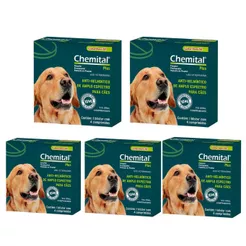 Kit 5 Chemital Plus para Cães Chemitec 4 comprimidos