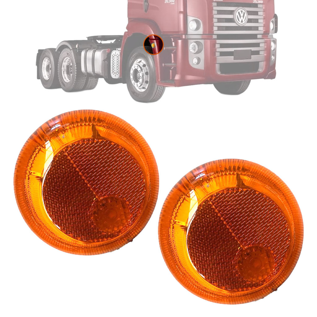 Par Lanterna Lateral Pisca Seta Estribo Direcional Caminhão VW Constellation 24V Led Ambar em Oferta na Shopee