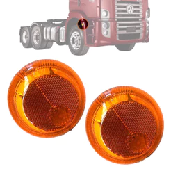 Par Lanterna Lateral Pisca Seta Estribo Direcional Caminhão VW Constellation 24V Led Ambar