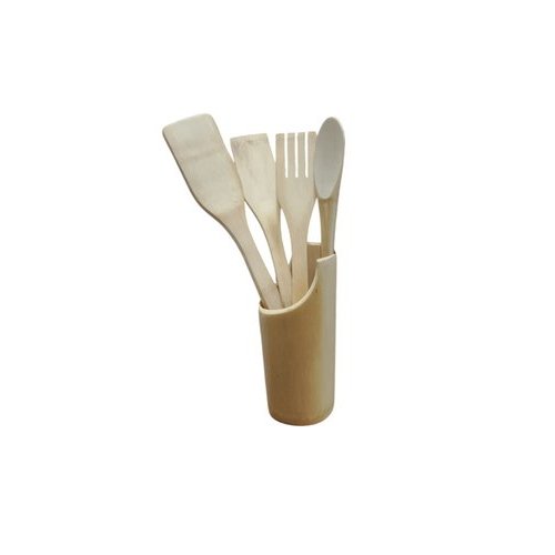 🔥 Kit 5 Utensílios De Cozinha Em Bambu Ecológico Resistente Oferta/ utensílios de cozinha/colher de madeira/acessórios