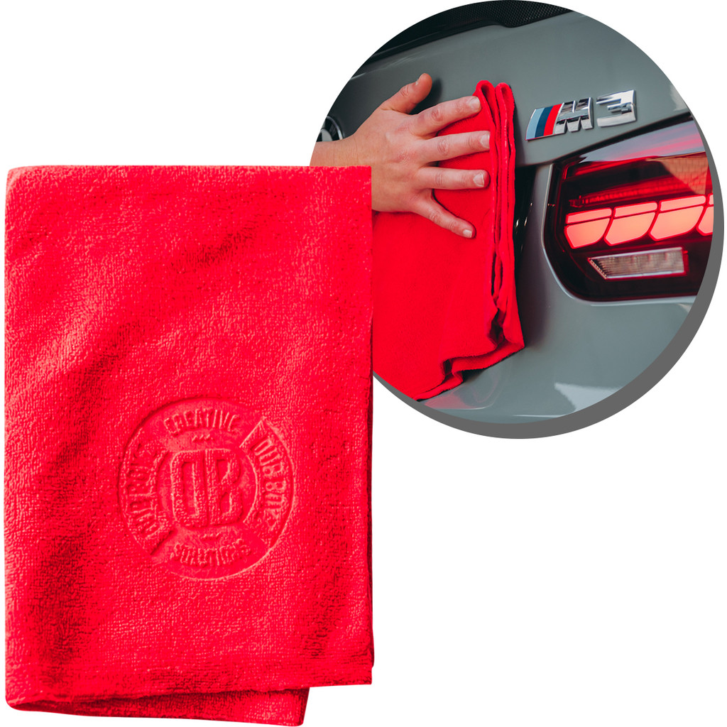 Toalha Microfibra 40x60cm DB Towel 400 GSM Vermelha Secagem Detalhamento Automotiva Polimento Dub Boyz