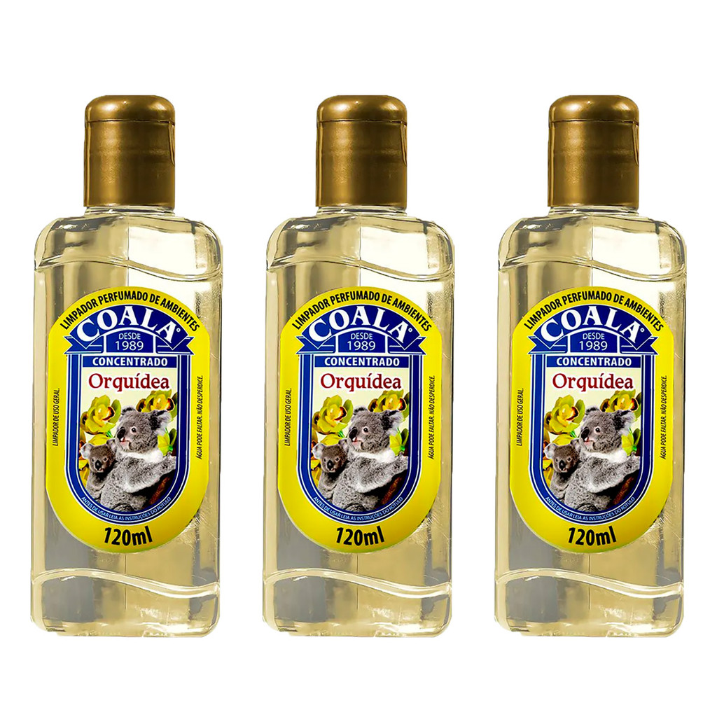 Kit 3 Limpador Perfumado Coala Orquídea Frasco 120ml