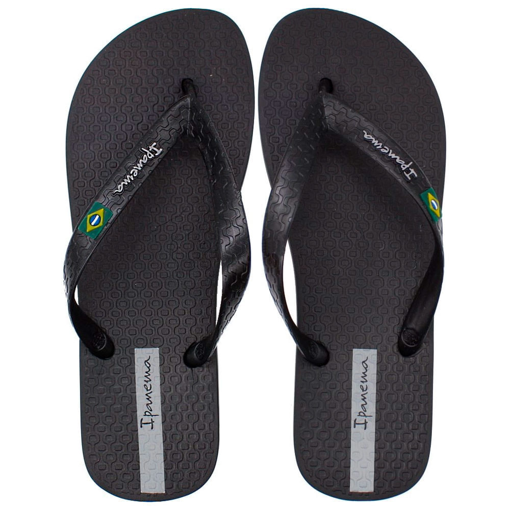 Chinelo Ipanema Brasil Preto Tamanho 37/38 1 Par