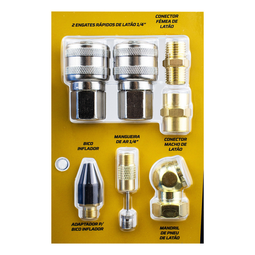 Kit Ar Comprimido Compressor + Mangueira 8 Metros Rotta376