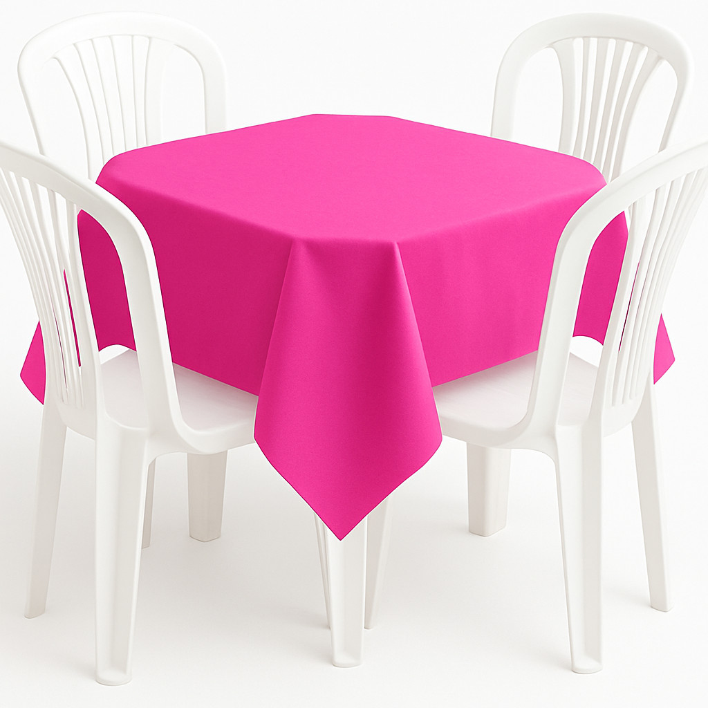 Kit 10 Toalhas de Mesa Rosa Pink 1,40x1,40m com caimento de TNT (5 a 10Un) Buffet Casamentos Festas
