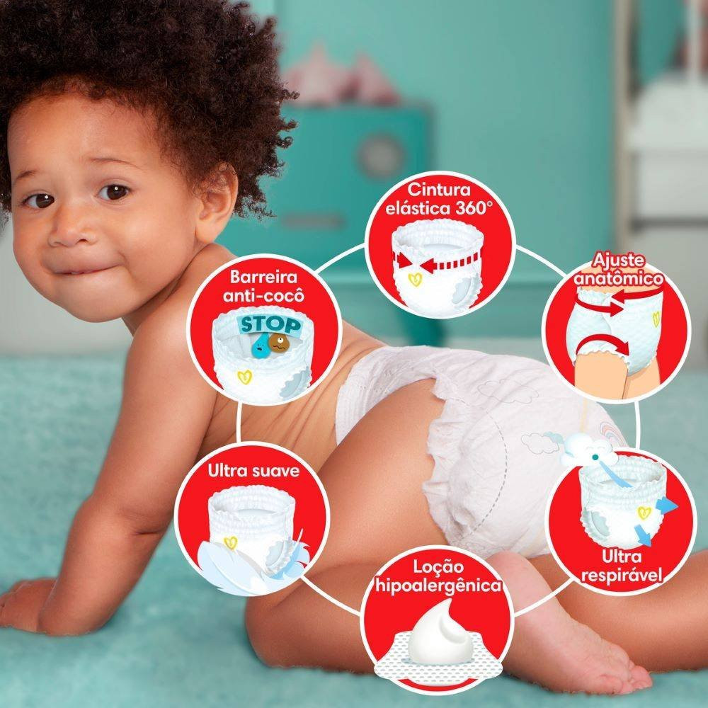 Detalhes do Fralda Pampers Pants Premium Care Xg Com 64 Unidades