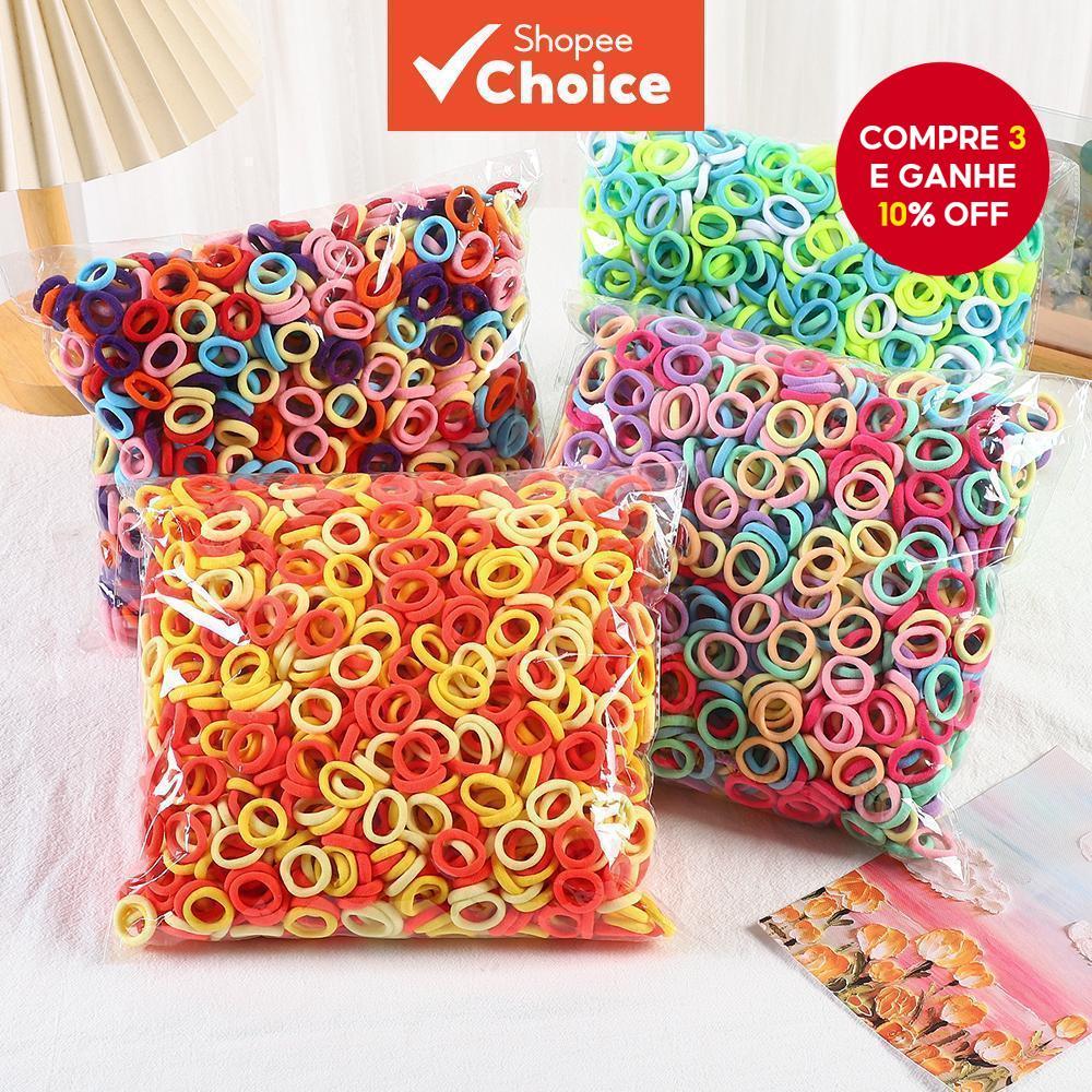 Conjunto De Laços De Cabelo Coloridos Para Meninas Faixas De Rabo De Cavalo Elásticas Macias Sem Danos Acessórios