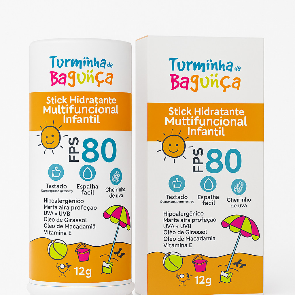 Stick Hidratante Multifuncional Infantil Turminha da Bagunça FPS 80 12g
