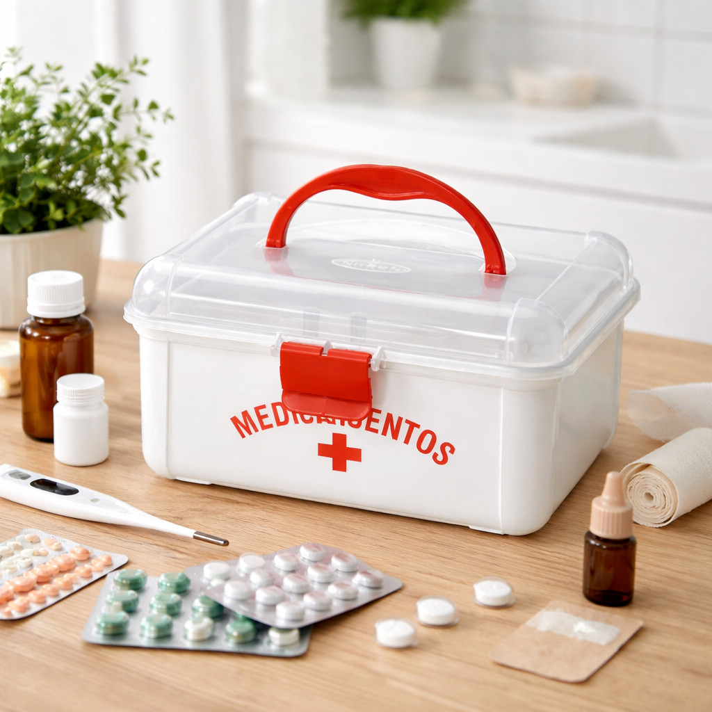 MALETA PARA REMÉDIOS FRASQUEIRA DE PLASTICO MEDICAMENTOS MEDIA 24,2X16,3X12,8CM